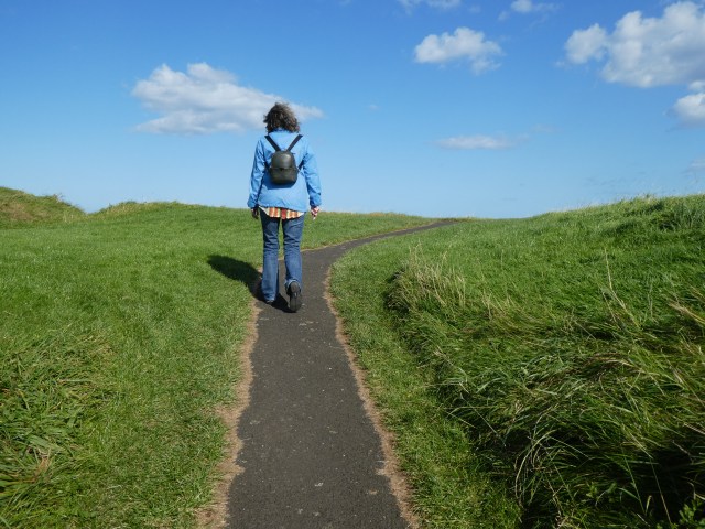 Picture of Lisa walking on a curving path