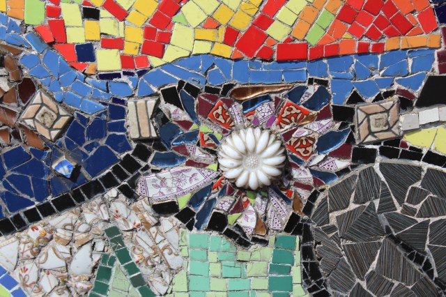 Close-up picture of a tile mosaic